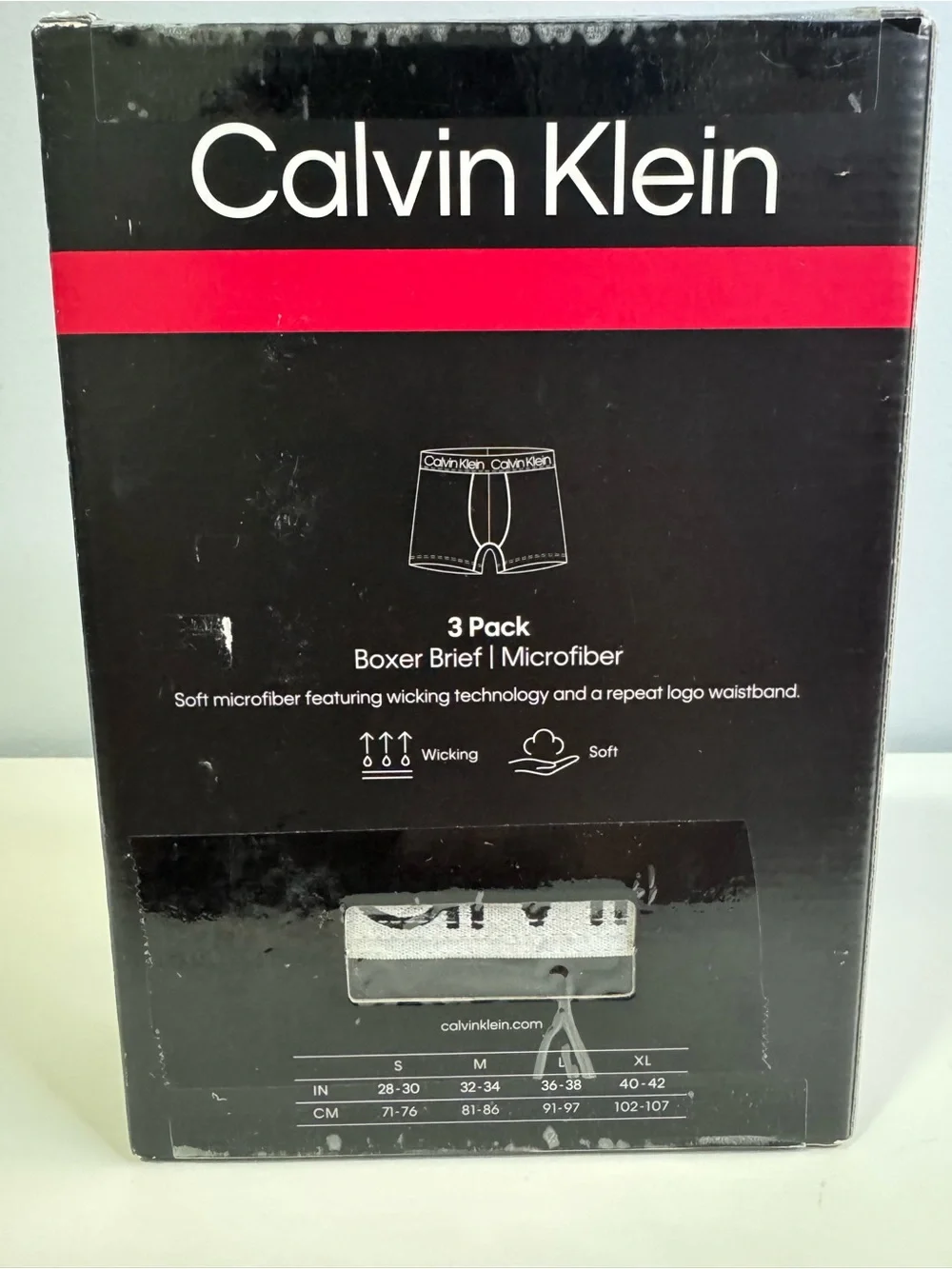 Calvin Klein Black Microfiber Boxer Briefs - 3 Pack with White Logo Waistband